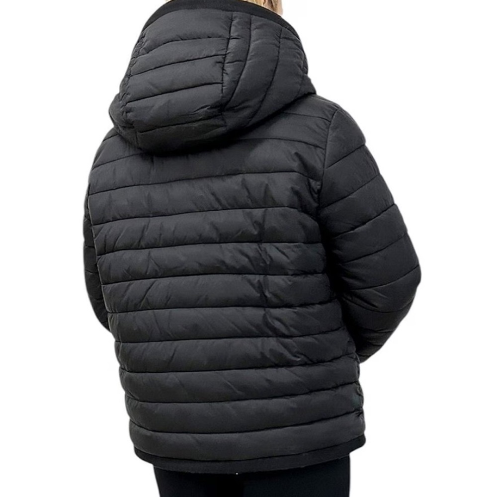 NWT Rebecca Minkoff Black Reversible Faux Fur Hooded Puffer Jacket Size M Medium - Picture 3 of 12